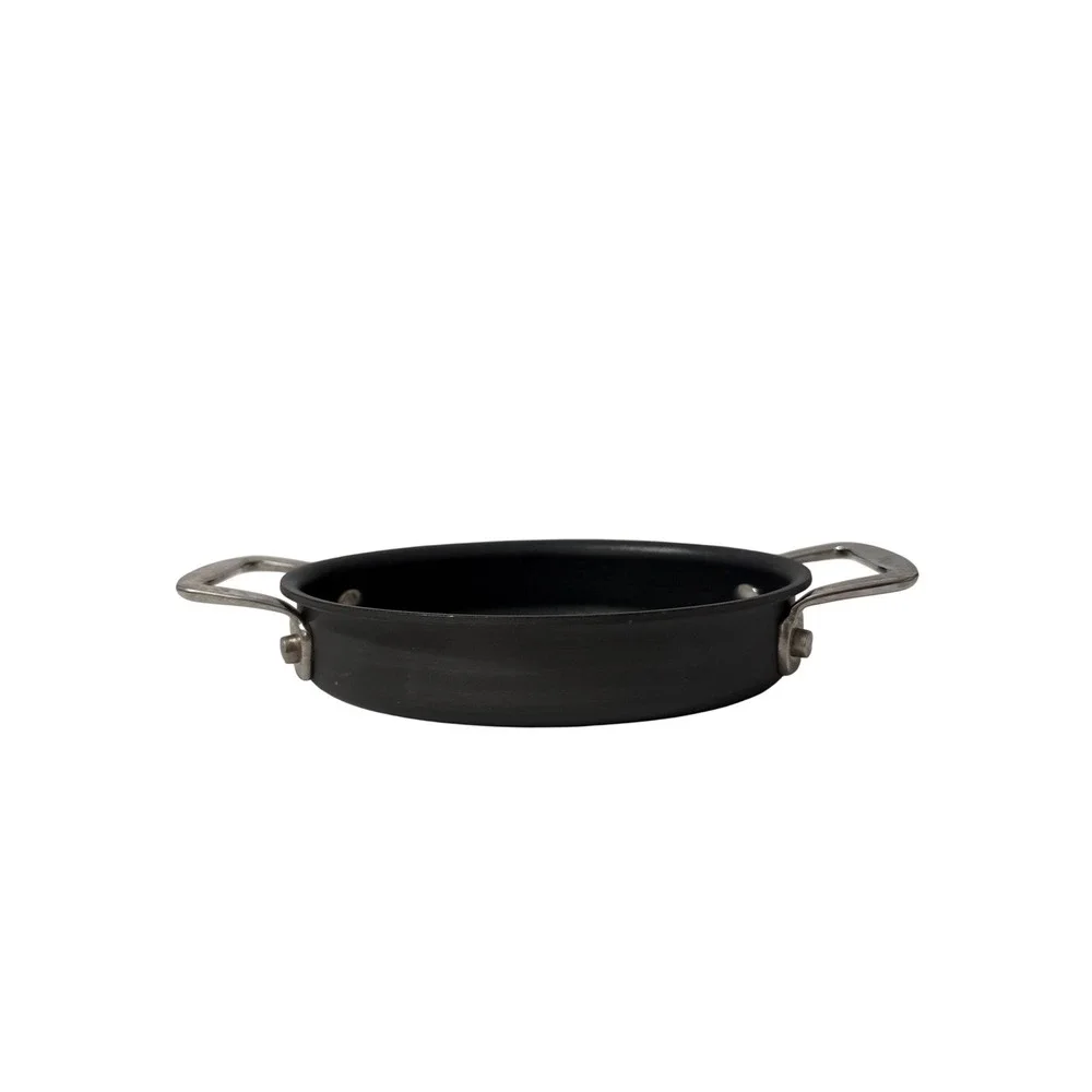 Cooks Essentials Hard Anodized Nonstick Mini Oval Pan Set of 4 Black 5x7 Used
